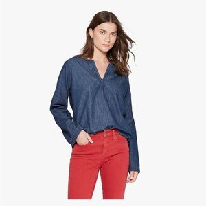 Universal Thread Classic Blue Denim Long Sleeve Pullover Top